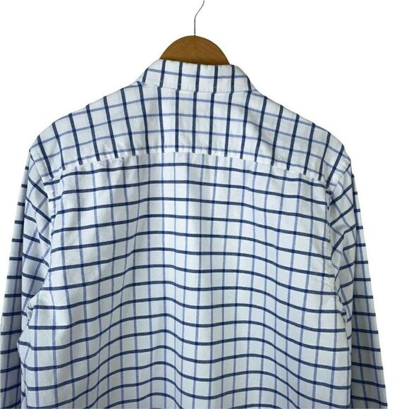 Untuckit Button Down Shirt Mens Extra Large Slim Fit White Blue Window Pane - Picture 8 of 9